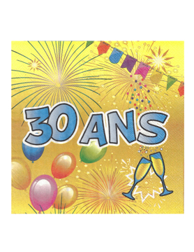 20-serviettes-en-papier-30-ans-anniversaire-fiesta-33-cm_235138_2
